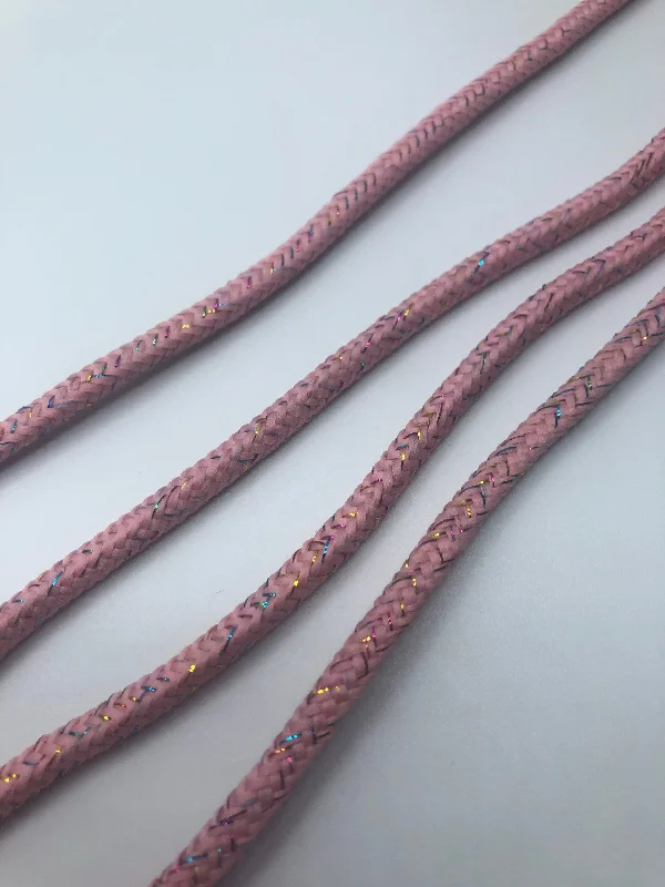 Round Sparkle Shoelaces - Soft Pink