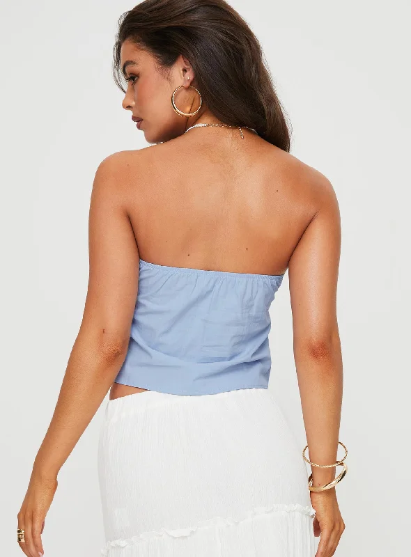 Annelyse Strapless Top Blue