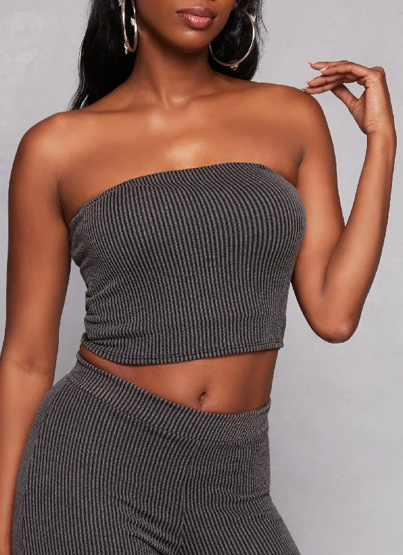 Rib Knit Cropped Tube Top