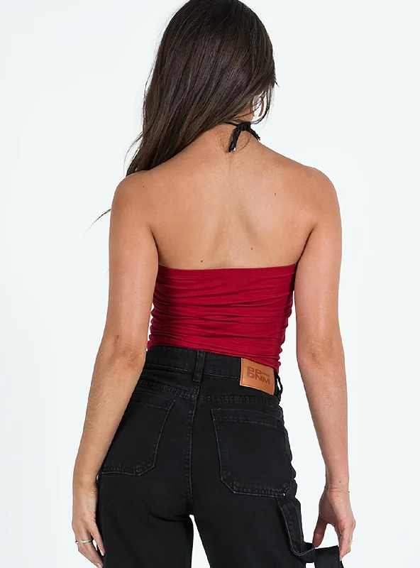 Cherry Sip Tube Top Red