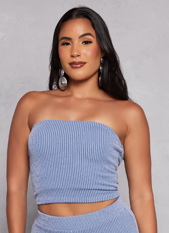 Rib Knit Cropped Tube Top