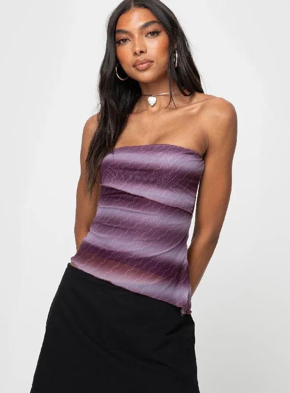 Devia Strapless Top Purple