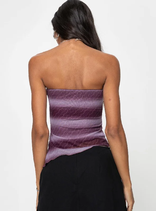 Devia Strapless Top Purple