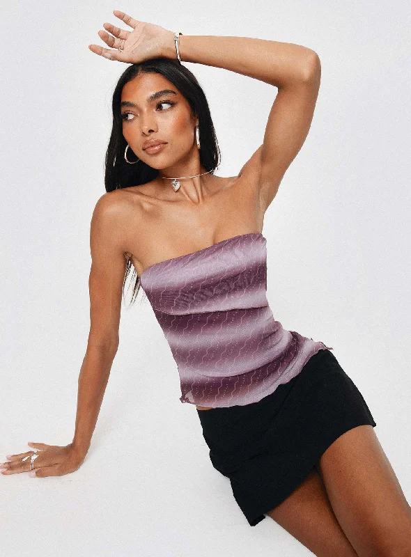 Devia Strapless Top Purple