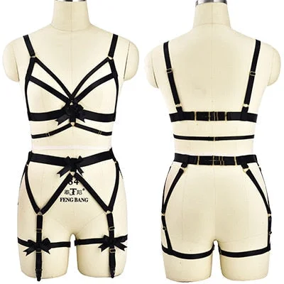 Full Black 1 Ribbon Body Harness