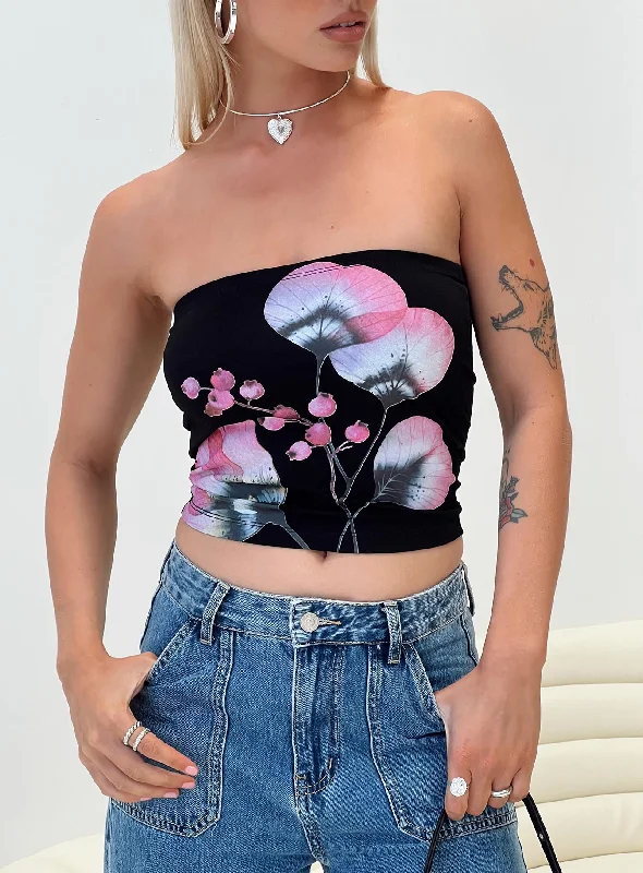 Jasmyne Tube Top Black / Pink