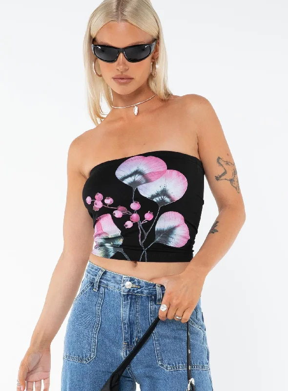 Jasmyne Tube Top Black / Pink