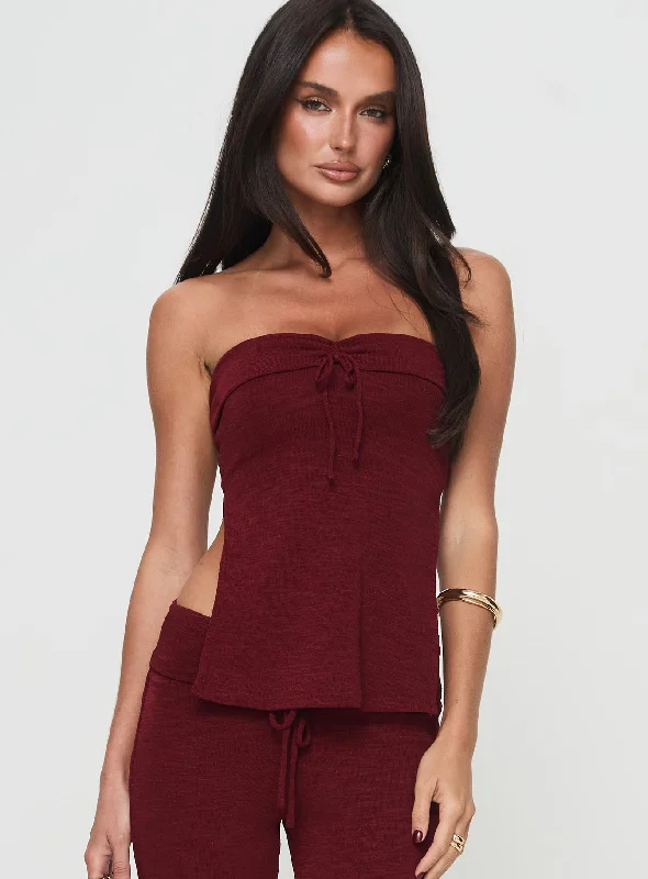 Laurenita Longline Tube Top Burgundy