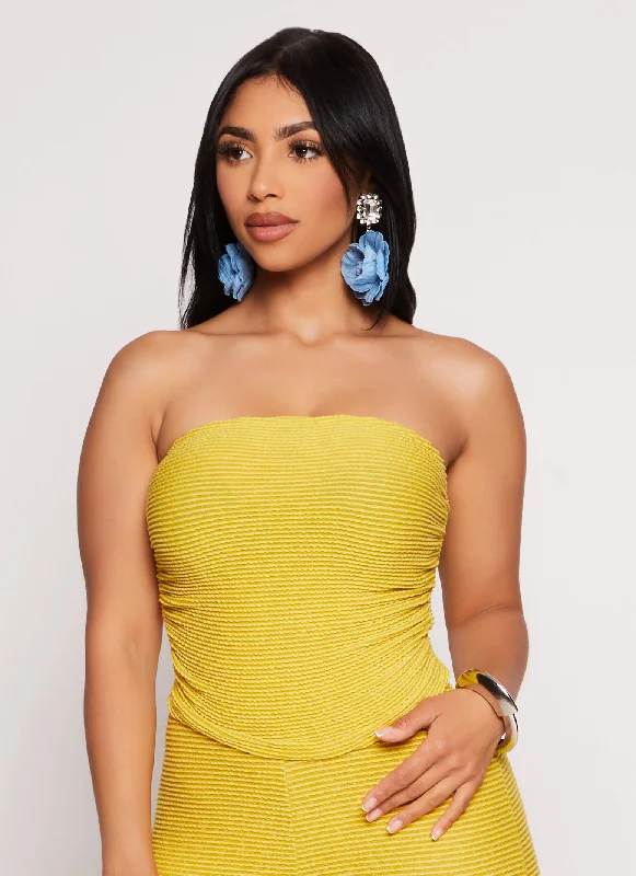 Textured Rib Knit Tube Top