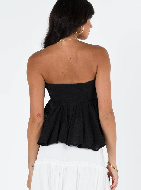 Long Summer Nights Top Black Low Impact