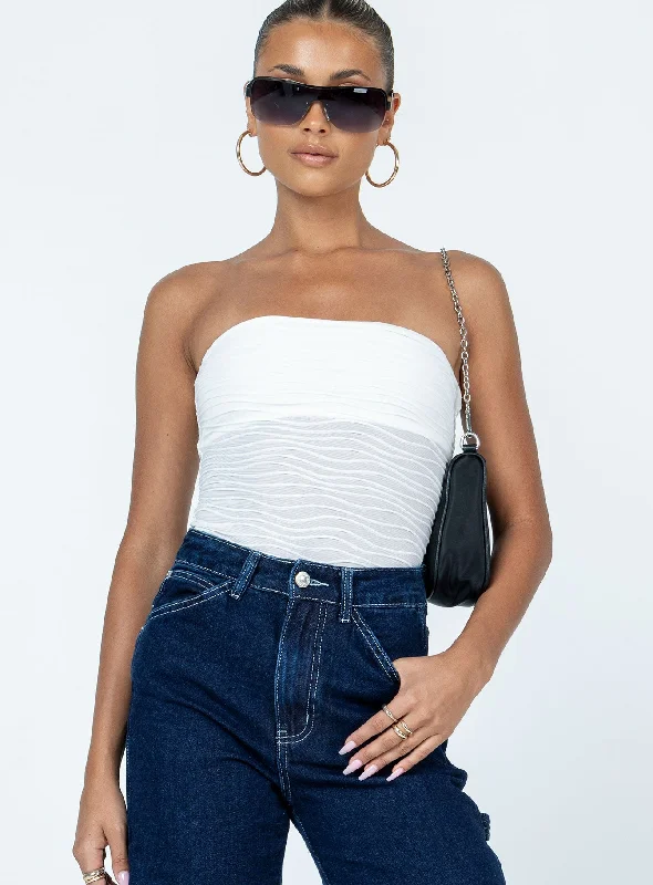 Makena Strapless Bodysuit White Low Impact