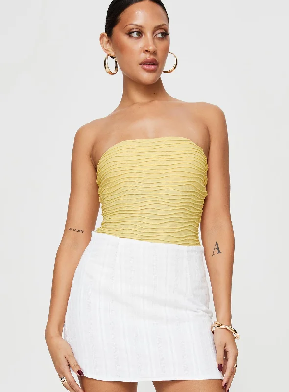 Makena Strapless Bodysuit Yellow