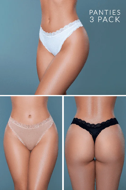 Mandy Cotton Jersey Thong 3 Pack Panties