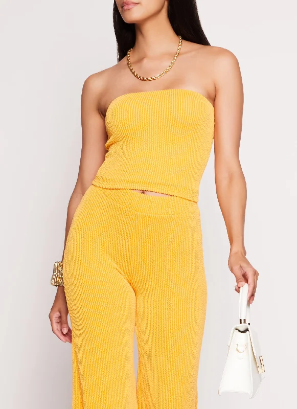 Rib Knit Cropped Tube Top