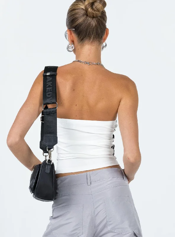 Punk Rock Strapless Top White