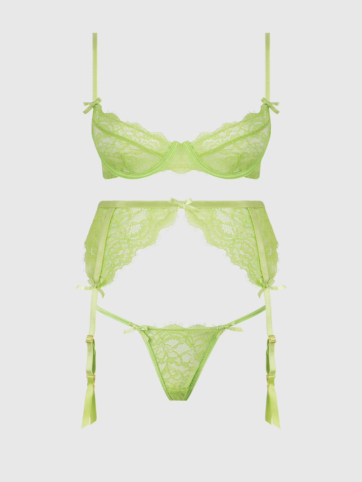 Shavon Suspender In Lime Green - House of Desire