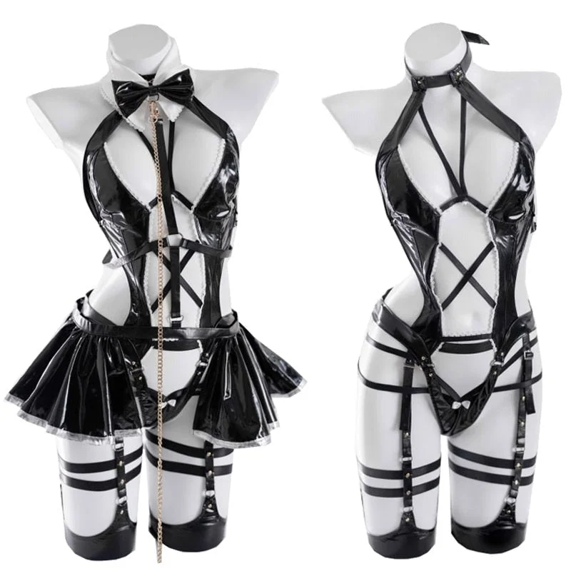 Suited Up Latex Maid Cosplay