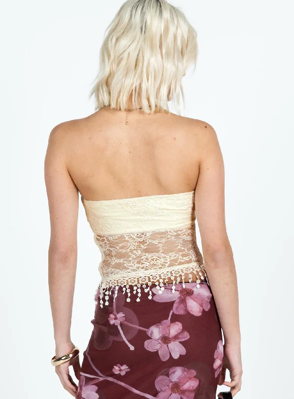 Zuleta Lace Strapless Top Cream