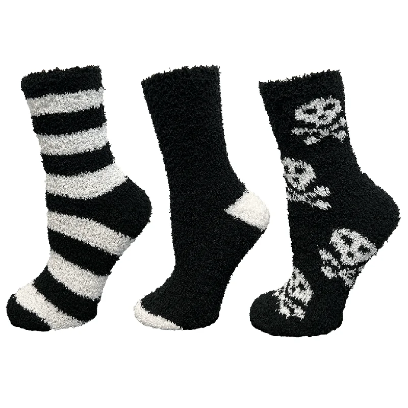 Halloween Skulls Fuzzy Sock 3 Pack