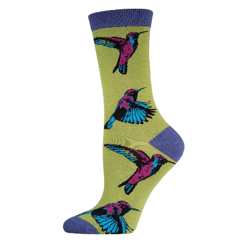 Hummingbirds Women's Bamboo Crew Socks