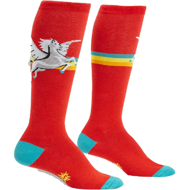 Retro Pegasus Women's Wide Calf Knee High Socks