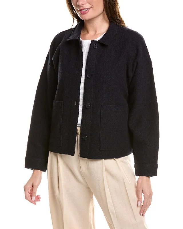 EILEEN FISHER Classic Collar Wool Jacket