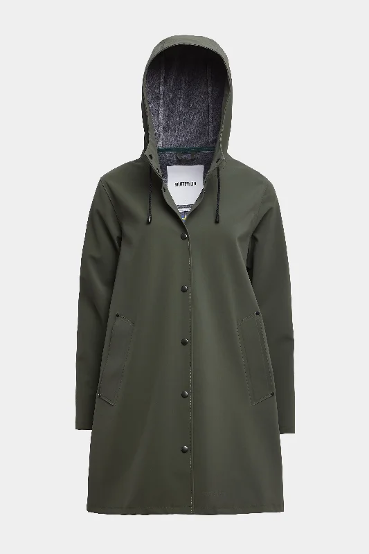 MOSEBACKE RAIN JACKET MATTE DARK GREEN