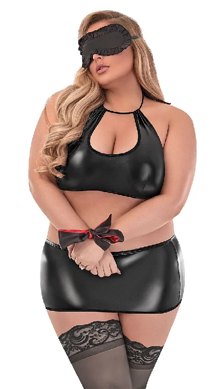 Plus Size Darker Than Before Bondage Bra Set